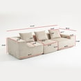 thumbnail image 3 of Demi Bonn 111" Modular Sectional Sofa Couchesk, Corduroy 3 Seat Couch Memory Foam Couches for Living Room, Cloud Couch, Beige, 3 of 15