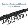 thumbnail image 4 of TENOVEL 24 pcs Double Shower Curtain Hooks Rings, for Shower Curtain Hangers Rings for Shower Rods-Black, 4 of 8