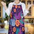 thumbnail image 6 of Pioneer Flower Floral Print Pattern Apron-Garden Aprons for Women with Pockets-Cotton Linen Waterproof Kitchen Cooking Gardening Aprons Adjustable for Kitchen,Cooking,BBQ and Salon 33x27 Inch, 6 of 6