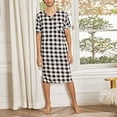 thumbnail image 3 of BONIXOOM Matching Pajamas For Couples Pajamas For Men Loungewear None Short Sleeve Plaid Jumpsuit Black L, 3 of 8