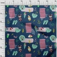 thumbnail image 3 of oneOone Cotton Cambric Navy Blue Fabric Summer Beach Sewing Material Print Fabric By The Yard 42 Inch Wide, 3 of 6