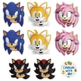 thumbnail image 1 of Máscaras de fiesta únicas de Sonic the Hedgehog, 16 máscaras de papel para niños, 1 of 7