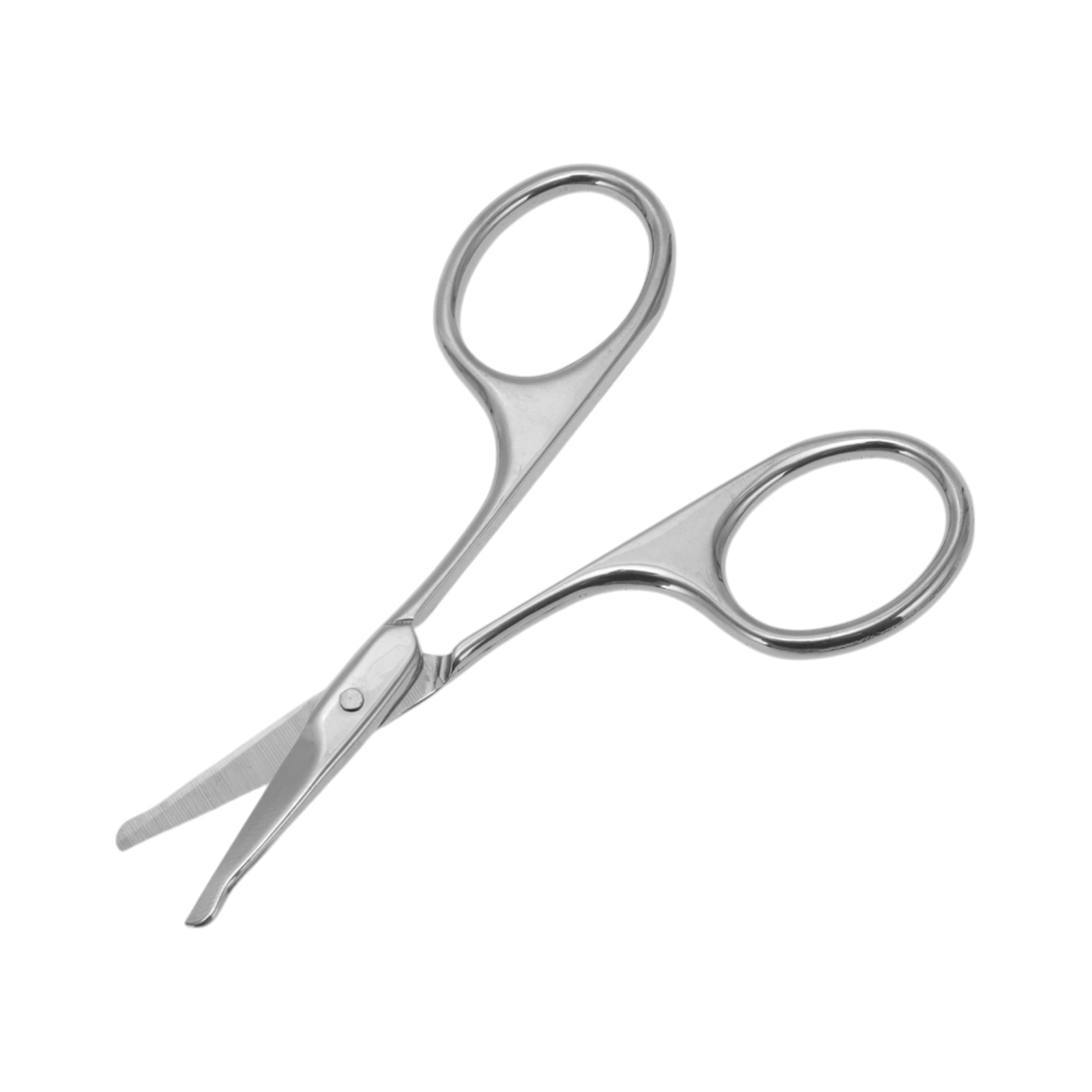 Unique Bargains Portable Oval Handle Eyebrow Scissor Silver Tone 1 Piece for Grooming