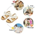 thumbnail image 4 of Toddler Girl Ivory White Sandals Size 6 - Little Girl Summer Dress Shoes Lightweight Open Toe Beach Holiday, 4 of 6