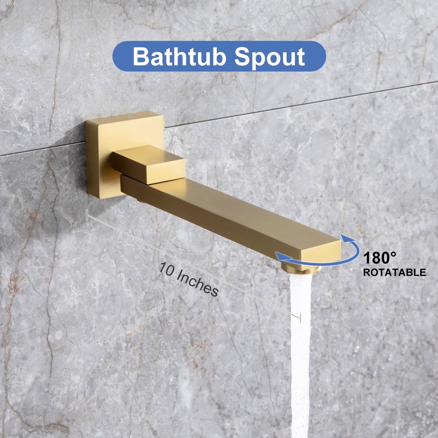 Rainlex One-Handle 1-Spray Setting Brushed Gold Bathtub Shower Faucet