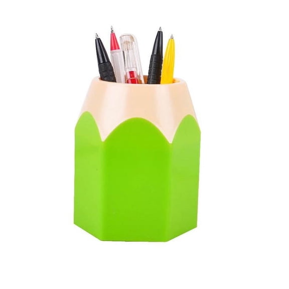 SPOORYYO Pencil Storage Organizer,Makeup Brush Vase Pencil Pot Pen Holder Stationery Storage,Cute Pencil Pot Pen Holder, 1Pc_Green