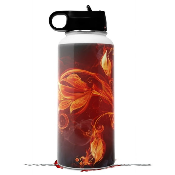 Skin Wrap Decal compatible with Hydro Flask Wide Mouth Bottle 32oz Fire Flower (BOTTLE NOT INCLUDED)