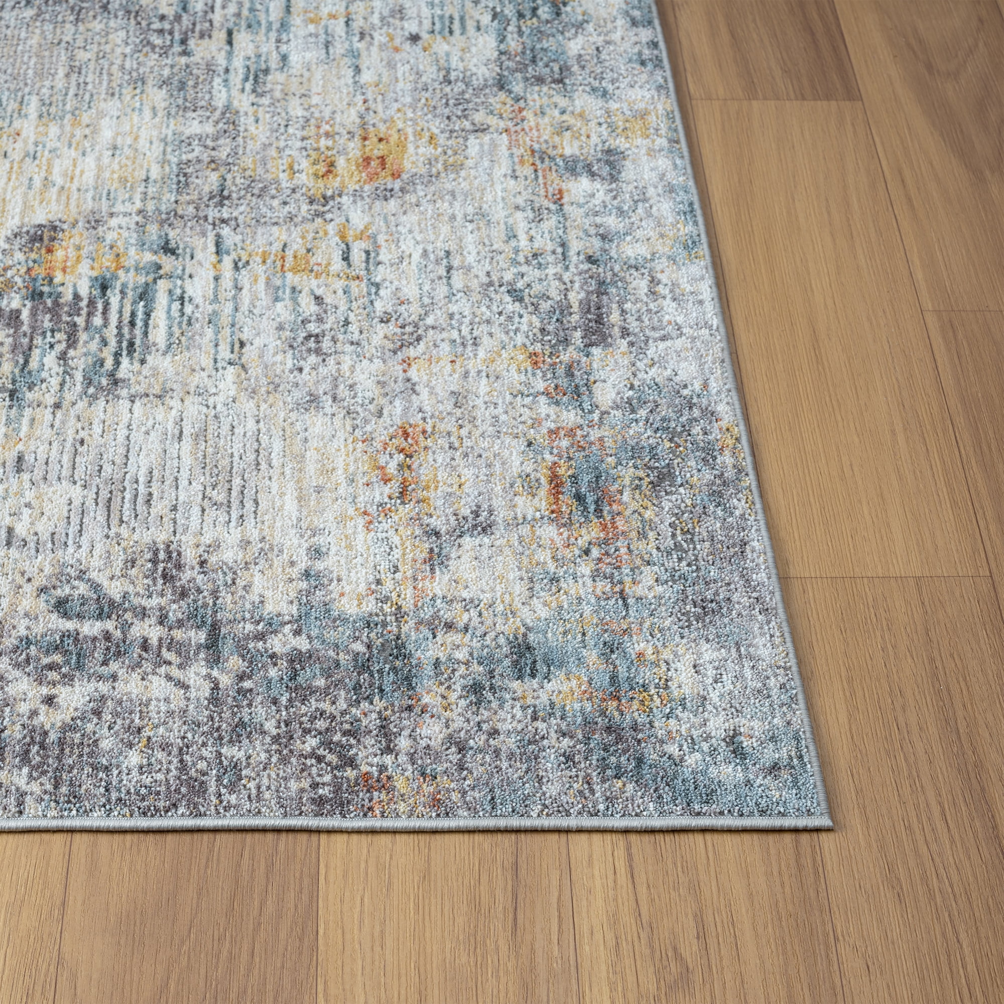LR Home Alison Bela Abstract Indoor Polyester Area Rug, Gray/Brown, 7'9" x 9'9"