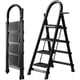 thumbnail image 1 of Escaleras de Tijera, Escalera Plegable Tubular Antiderrapante, Escaleras Plegables para Casa, Oficina, Comercio e Industria (Negro-4 Peldaños con Empuñadura), 1 of 8