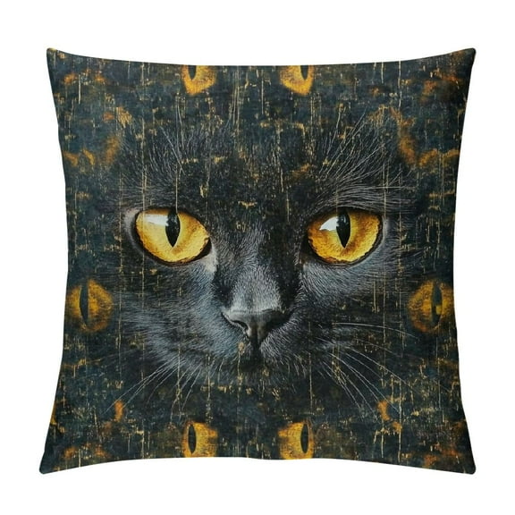 SHERONV Cute Cat Graphic Decorative Pillow Cover for Home Couch Living Room Sofa, Square Pillow Case 1PC 12x12in
