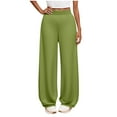 thumbnail image 2 of Hurxie Deals Summer Girls Wide Leg Pants Solid Color Casual Lounge Pants Green,5 Year, 2 of 7