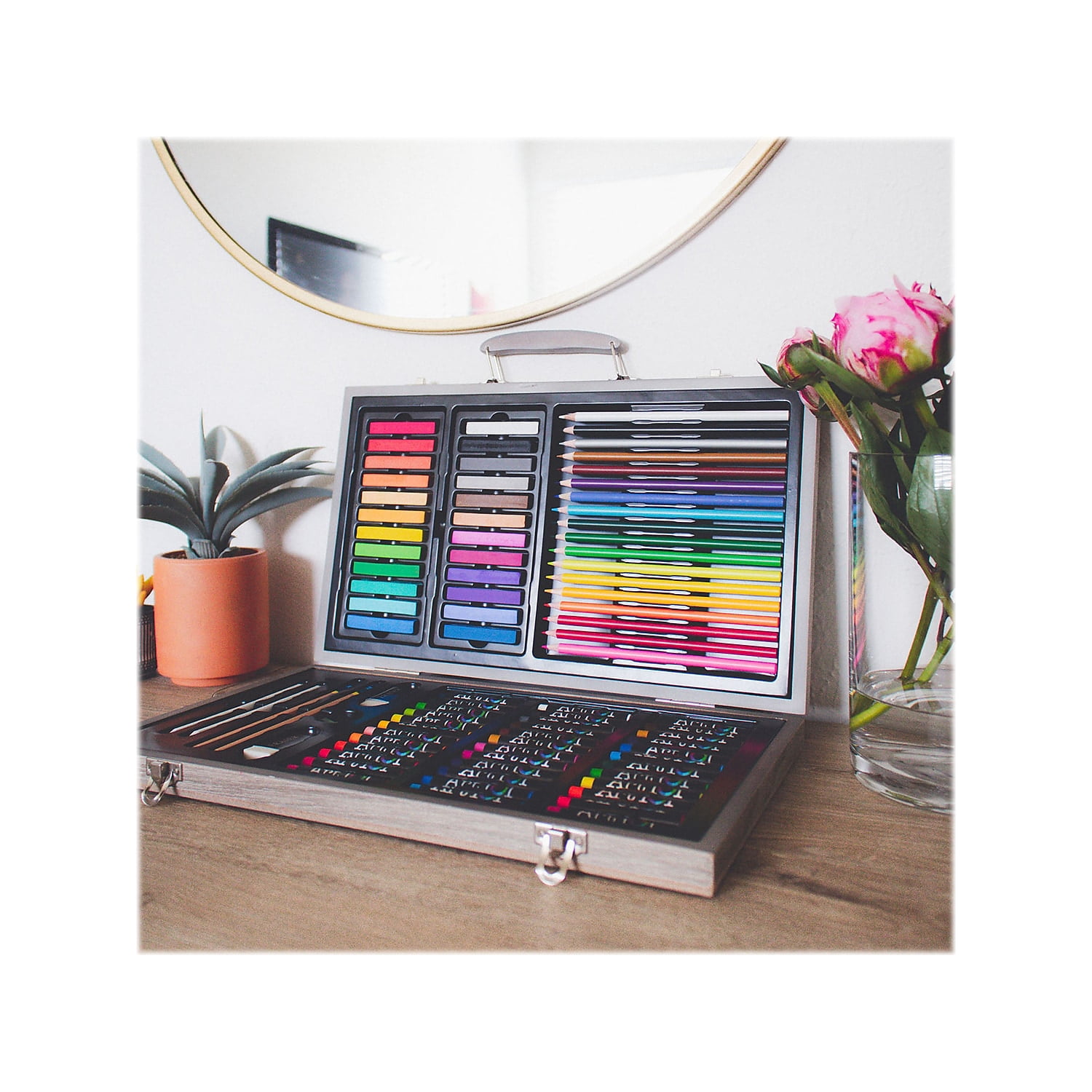 Art 101 Draw, Sketch, and Doodle Multifunctional Art Set with 111 Pieces for Children to Adults