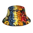 thumbnail image 1 of Fotbe Halloween Fruit Platter Sombrero Tipo Pescador con Estampado – Sombrero de Sol de Algodón de Moda para Playa, Golf, Pesca, 1 of 6