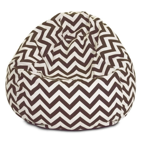 Majestic Home Goods Indoor Outdoor Chocolate Chevron Classic Bean Bag Chair 28 in L x 28 in W x 22 in