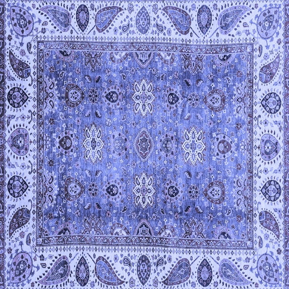 Ahgly Company Indoor Square Oriental Blue Traditional Area Rugs, 4' Square
