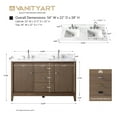 thumbnail image 7 of Vanity Art 54" Bathroom Vanity with Sinks and Engineered Marble Top, Freestanding Storage Cabinet with 2 Drawers, 2 Shelves and 1 Flip Down Tray, 7 of 7