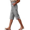 thumbnail image 2 of Gamivast Capri Pants for Women Elastic Waist Lightweight Casual Cropped Pants Loose Fit Summer Lounge Travel Pants with Pockets Breathable, 2 of 8