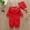 Red, variant on WOYY Newborn Girl Lace Ruffle Jumpsuit Solid Long Sleeve Bow Onesie Romper With Hat Outfits