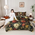 thumbnail image 4 of Feelyou Bohemian Flower Floral Queen Comforter Set, Western Fashion Bedding Sets, Retro French Style Reversible Bedding Comforter Set, Ultra Soft Bedroom Decor, 3-Piece, 4 of 8