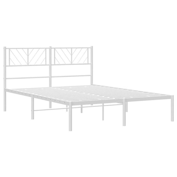 Pemberly Row Rectangular Full/Double Metal Bed Frame in White