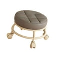 thumbnail image 4 of Taburete bajo enrollado asiento de rollero bajo adulto resistente niño con lanzador giratorio PU cuero para dormitorio apartamento salón de juegos de Gris, 4 of 10
