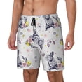 thumbnail image 2 of Balery Rabbit And Butterfly Mens Swim Trunks Swim Shorts for Men Quick Dry Inseam Beach Shorts with Compression Liner Pocket-3X-Large, 2 of 9