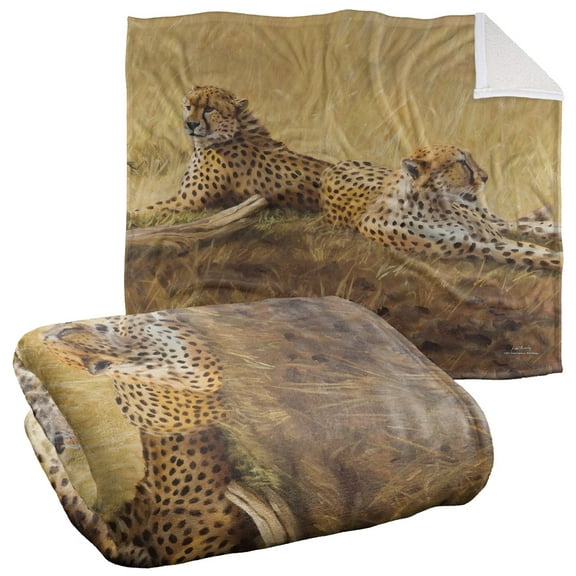 Wild Wings Blanket, 50"x60", African Cats 2 Silky Touch Sherpa Back Super Soft Throw Blanket