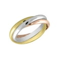 thumbnail image 2 of Gem & Harmony Ladies Tri-Color Yellow, Pink and White Interlocking 14K Gold Ring for Women, 2 of 6