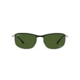 thumbnail image 2 of Ray-Ban RB3671CH Rectangular Sunglasses, Black On Silver/Dark Green Polarized, 60 mm, 2 of 6