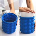 thumbnail image 5 of Bandeja de hielo con molde para cubitos de hielo, cubo de hielo de silicona grande, máquina de cubitos de hielo, circular, portátil (azul oscuro), 5 of 5