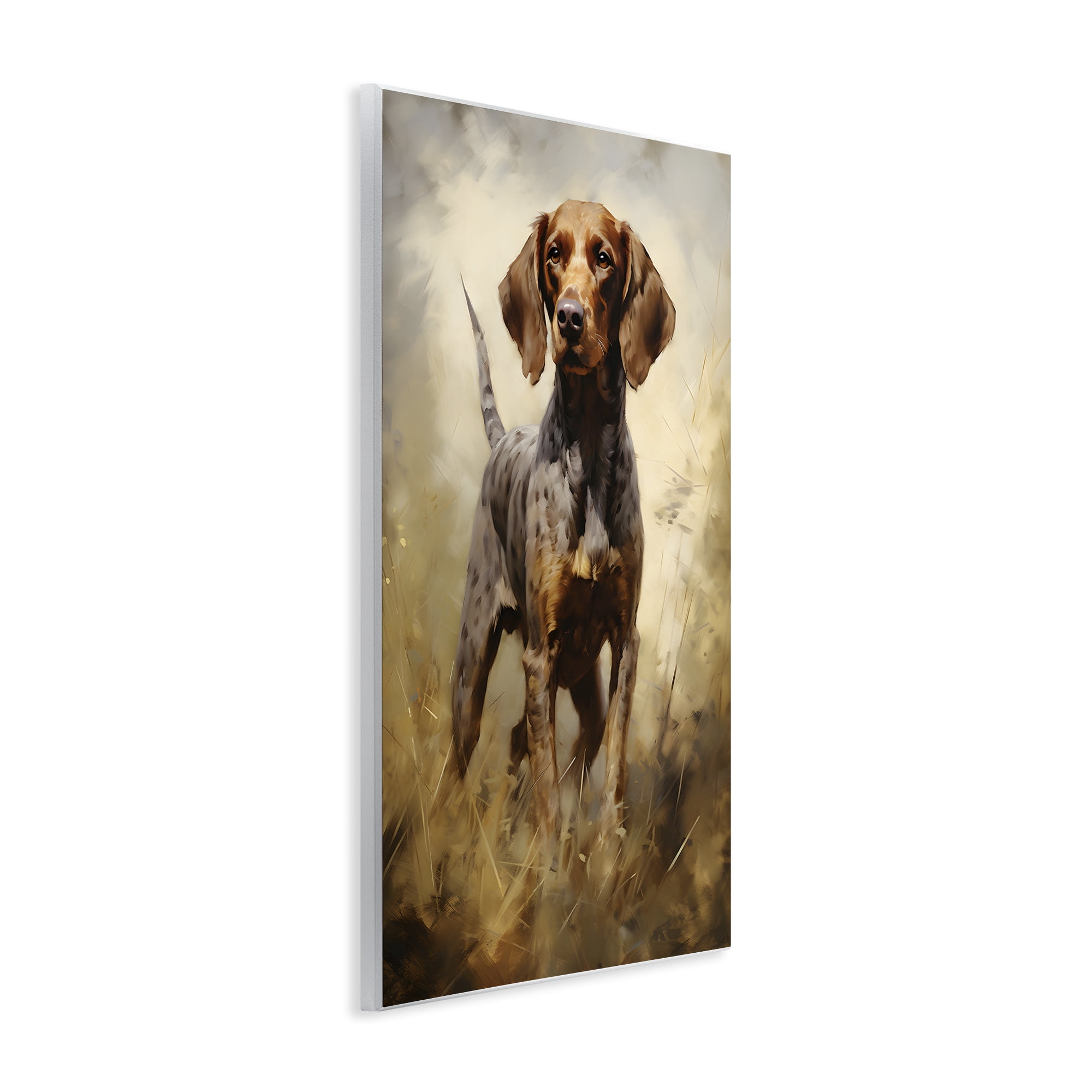 Stupell Industries Alert Hunting Dog Animals & Insects Painting Unframed Art Print Wall Art, 13 x 19