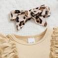 thumbnail image 6 of newwalpole Baby Girls Clothes Newborn Infant Baby Girls Outfit Long Sleeve Ruffle Romper Floral Pants Headband Sets 0-18 Months Beige for Size 1-3 Months, 6 of 7