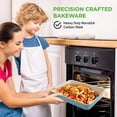 thumbnail image 3 of NutriChef Ceramic-Coated Nonstick Bakeware Set – Baking Sheets & Oven Trays, Quality Kitchenware for Cooking & Baking, Aqua & White, 6pc, 3 of 4