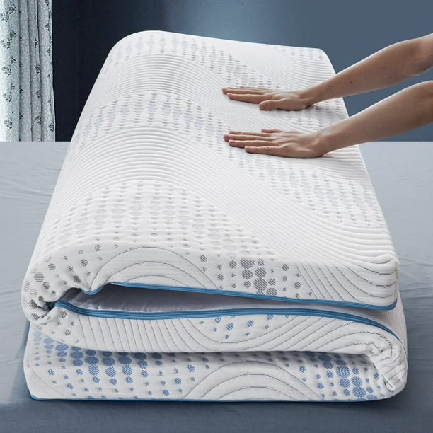 3 Inch Mattress Topper Twin Size Gel & Bamboo Charcoal Infused Memory