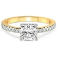 thumbnail image 3 of 4 Carat IGI Certified Cushion Shape Lab Grown Diamond Engagement Ring | 14K Yellow Gold | Venetia Half Eternity Diamond Ring | FG-VS1-VS2 Quality Friendly Diamonds, 3 of 4