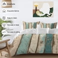 thumbnail image 4 of Farmhouse Teal Brown Duvet Cover Set, Vintage Retro Ombre Wooden Soft Duvet Cover Queen Size Bedding Set 4 Pieces, 1 Quiltcover and 2 Pillowcases with Zipper, 1 Bed Sheet for All Seasons, 4 of 9