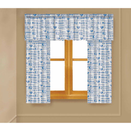 Airbrushed Kansas Jayhawks Window Curtain Panel 