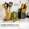thumbnail image 3 of Styled Settings Black & Gold Silicone Kitchen Utensils Set with Gold Utensil Holder, 3 of 9