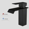 Waterfall Sink Faucet, Square Flat Mouth Hot and Cold Water Mixer Tap