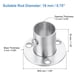 thumbnail image 2 of Soporte de barra de armario Uxcell, 4 piezas de soporte de flanja de acero inoxidable para barra de 19 mm de diámetro, plateado, 2 of 7