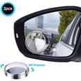 thumbnail image 1 of 2 PCS 360° Rotation Blind Spot Mirrors, HD Wide Angle with 3M Self-adhesive Blind Spot Mirrors Adjustable Angle Blind Spot Mirror(Silver)，JUN, 1 of 4