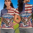 thumbnail image 4 of Aplkyhs American Flag Matching Golf Shirts for Couple Moisture Wicking Golf Tennis Shirts for Women Keep Cool in Hot Weather Breathable Fabric Lightweight for Tennis Enthusiasts, 4 of 7