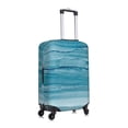 thumbnail image 3 of Daiia Teal Turquoise Fluid Stripes Luggage Cover, Thickened Washable Travel Luggage Covers, Elastic Unique Baggage Covers for 18-20 inch Luggage-X-Large, 3 of 9