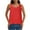 Red, variant on Sevevn Women's New Solid Color Round Neck Back Slit Casual Top T-shirt Gift for Girls Black M