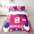 thumbnail image 3 of Manfei Initial Letter B 7-Piece Twin Bedding Sets,Buffalo Bedding Comforter Set,Pink Blue Geometric Sheet Sets For Boy,Breathable Bedroom Decoration Reversible, 3 of 9