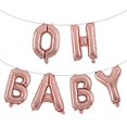 thumbnail image 4 of globos de aluminio con la letra Oh Baby de 16 pulgadas, color oro rosa y plata, para decoración de fiestas de revelación de género, bodas y baby shower, 4 of 5