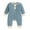 Blue, variant on Boys Girls Long Sleeve Patchwork Colour Ribbed Romper Jumpsuit Onesie Clothes Blue 6-9 Months