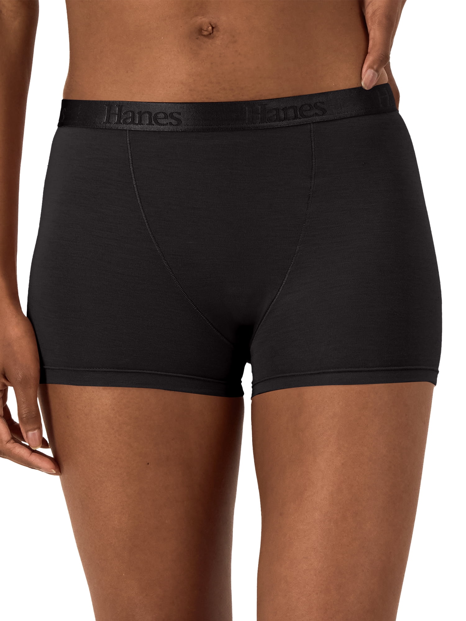 Hanes Originals Women's SuperSoft Boxer Briefs Underwear, 6-Pack, Sizes S-XXL