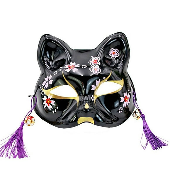SUNSIOM Halloween Fox Facewear Japanese Style Anime Animal Half Face Covering Costume Accessory for Teens Adults