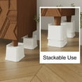 thumbnail image 5 of Maenizi Bed Risers 4 inch Heavy Duty L Shaped Furniture Risers for Sofas, Chair Risers Sofa Risers Table Risers Set of 6 Pack, White, 5 of 7